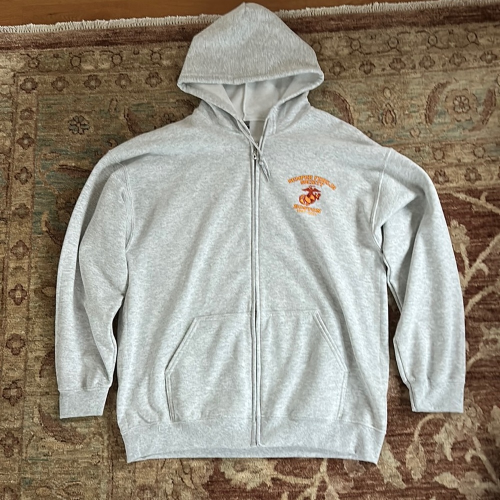Gildan Heavy Blend Gray Zip Up Sweatshirt - XL